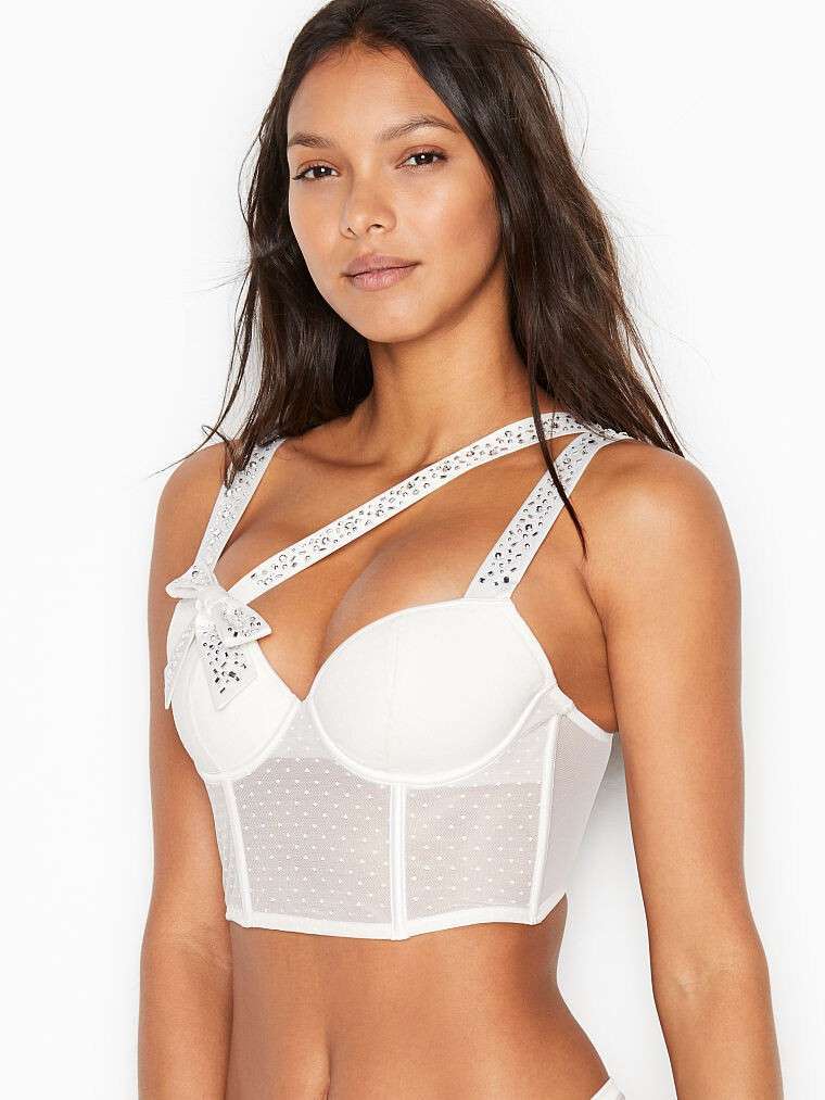 Cupped Lace Hook and Eye Corset Bralette