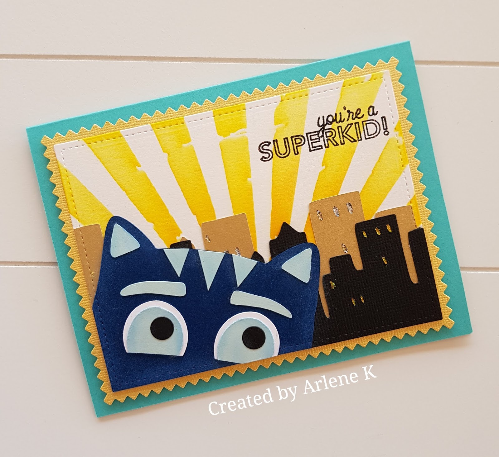 Knipoog Creations Birthday card (PJ Masks)