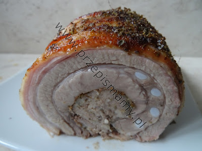 Boczek pieczony z farszem Boczek pieczony z farszem