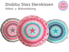 Sternkissen Shabby Stars Häkel-/Nähanleitung
