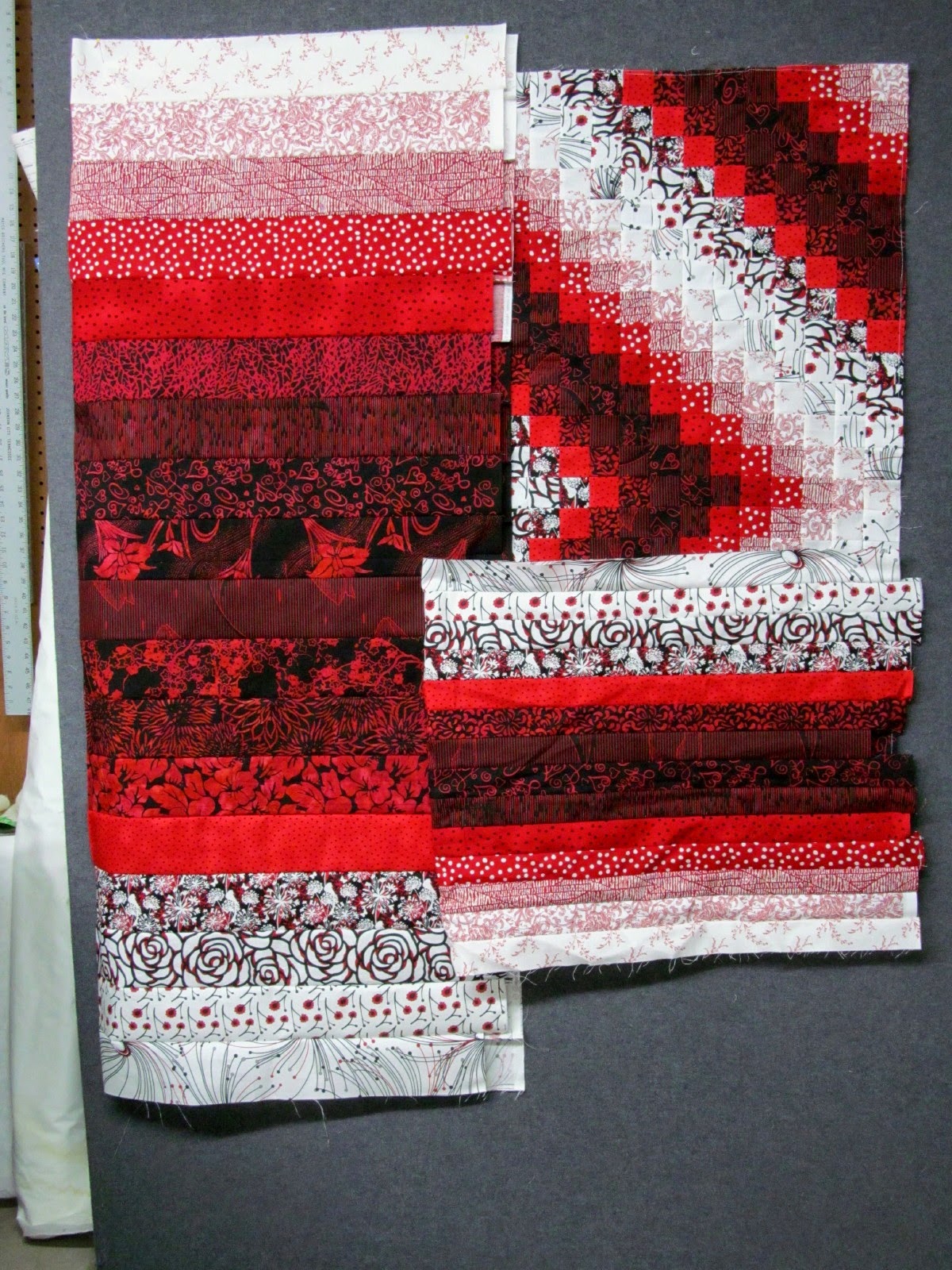 Exuberant Color Sewing......and cutting backings.......