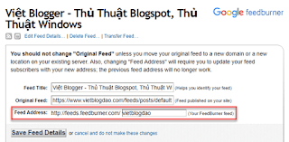 Hướng dẫn cấu hình nguồn cấp FeedBurner cho Blogger
