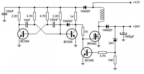 DC Converter - DC 12V to 24V Circuit Diagram | Electronic Circuits Diagram