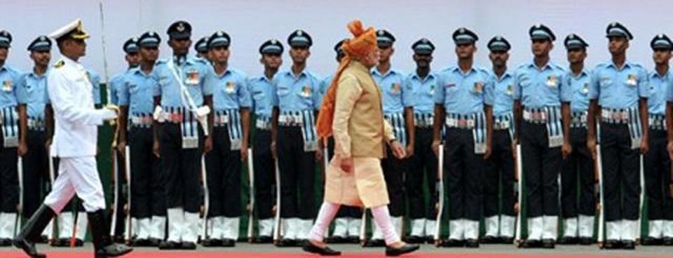 Prime Minister Modi Inspecting Guard of Honour