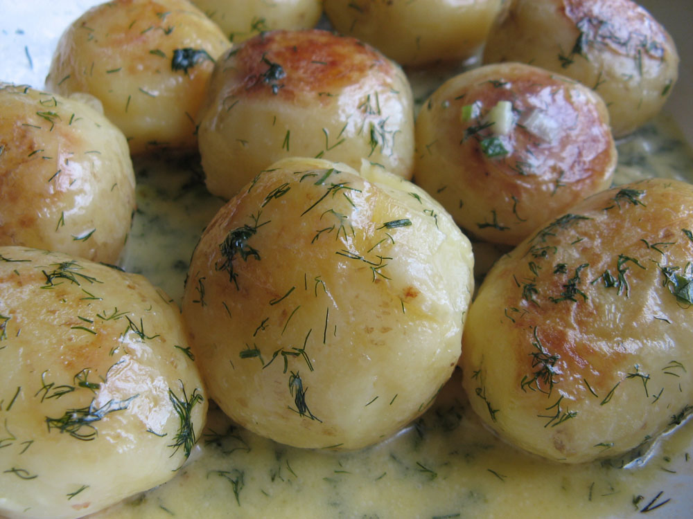 Прості рецепти: Молода картопля з кропом у сметані