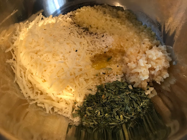 Salmon topping ingredients separated in a bowl