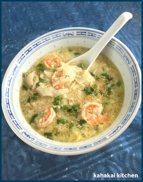 Kahakai Kitchen Mark Bittman's Shrimp and Egg Drop Soup with Wonton