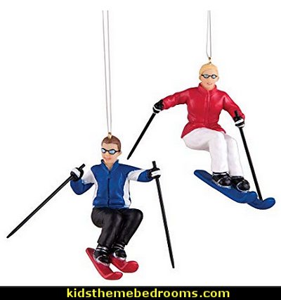 Downhill Ski Christmas Ornaments Set Downhill Ski Christmas Ornaments Set