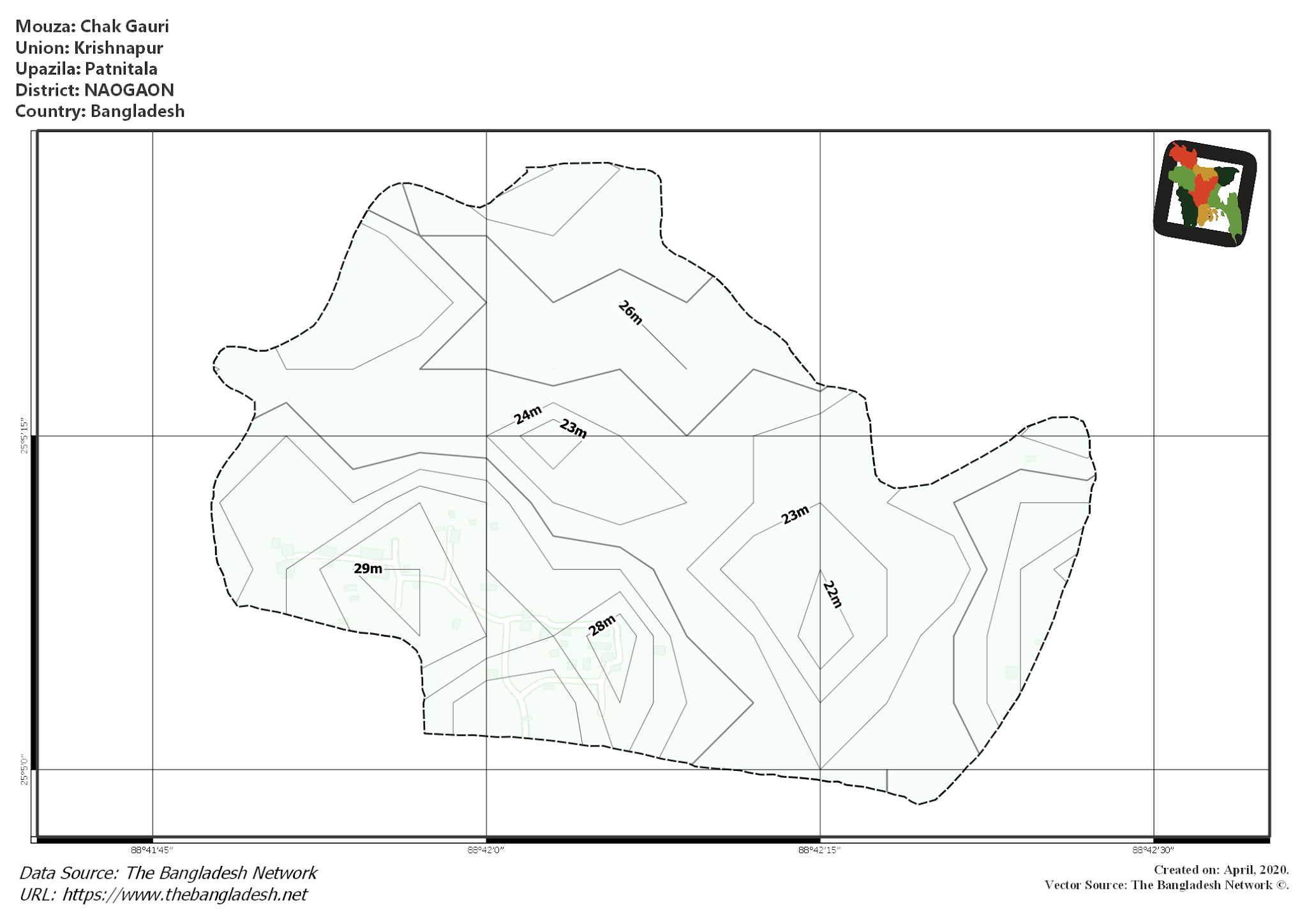 Map of Chak Gauri Mouza of Patnitala Upazila, NAOGAON Map of Chak Gauri Mouza of Patnitala Upazila, NAOGAON, Bangladesh.