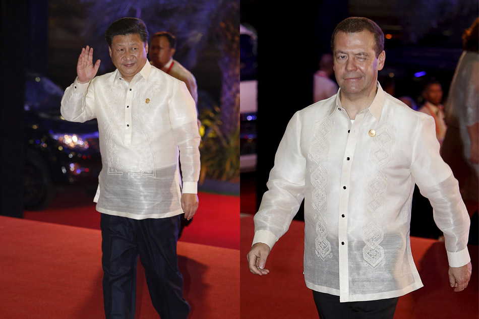Chinese President Xi Jinping and Russian Prime Minister Dmitry Medvedev.