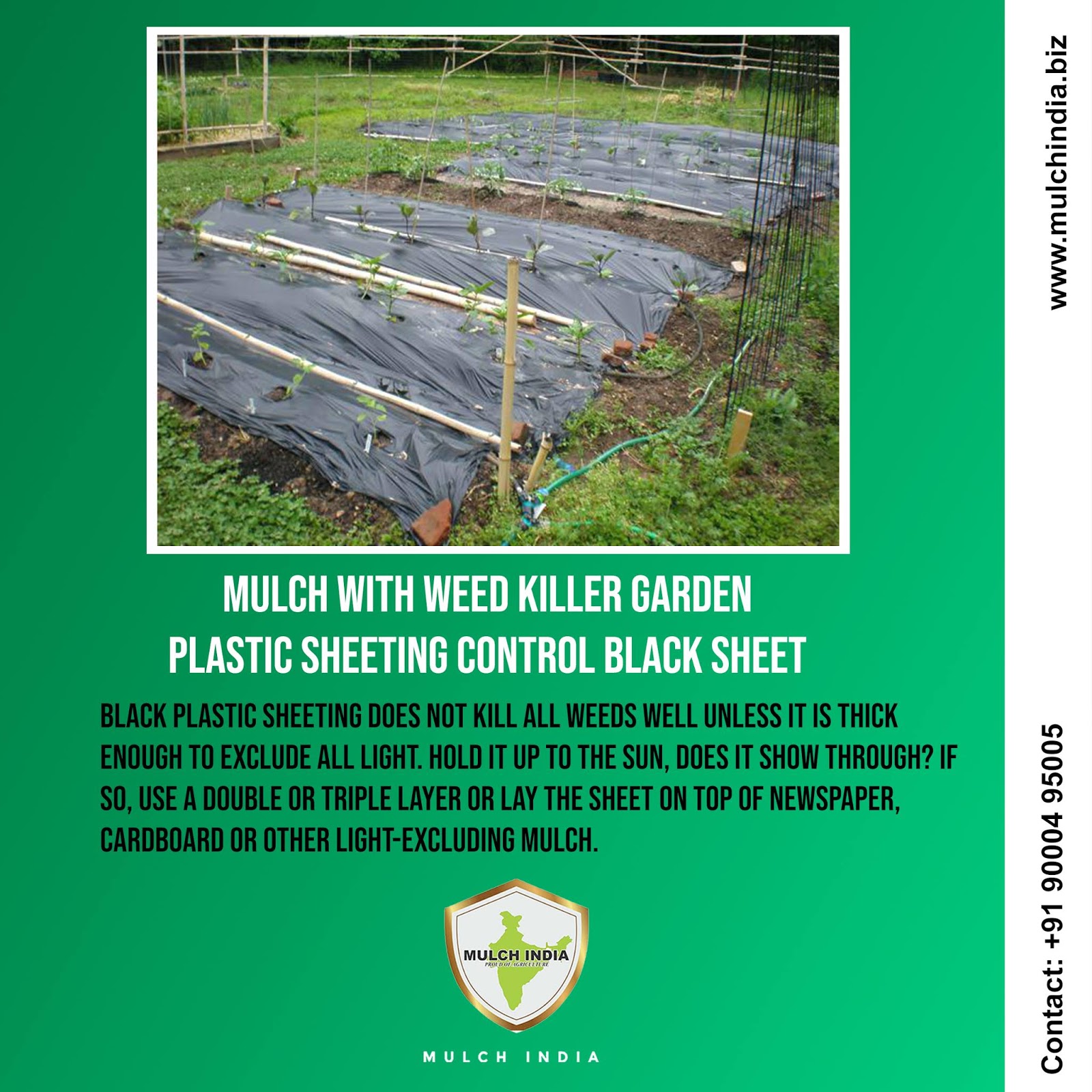 MulchIndia Mulch With Weed Killer Garden Plastic Sheeting Control