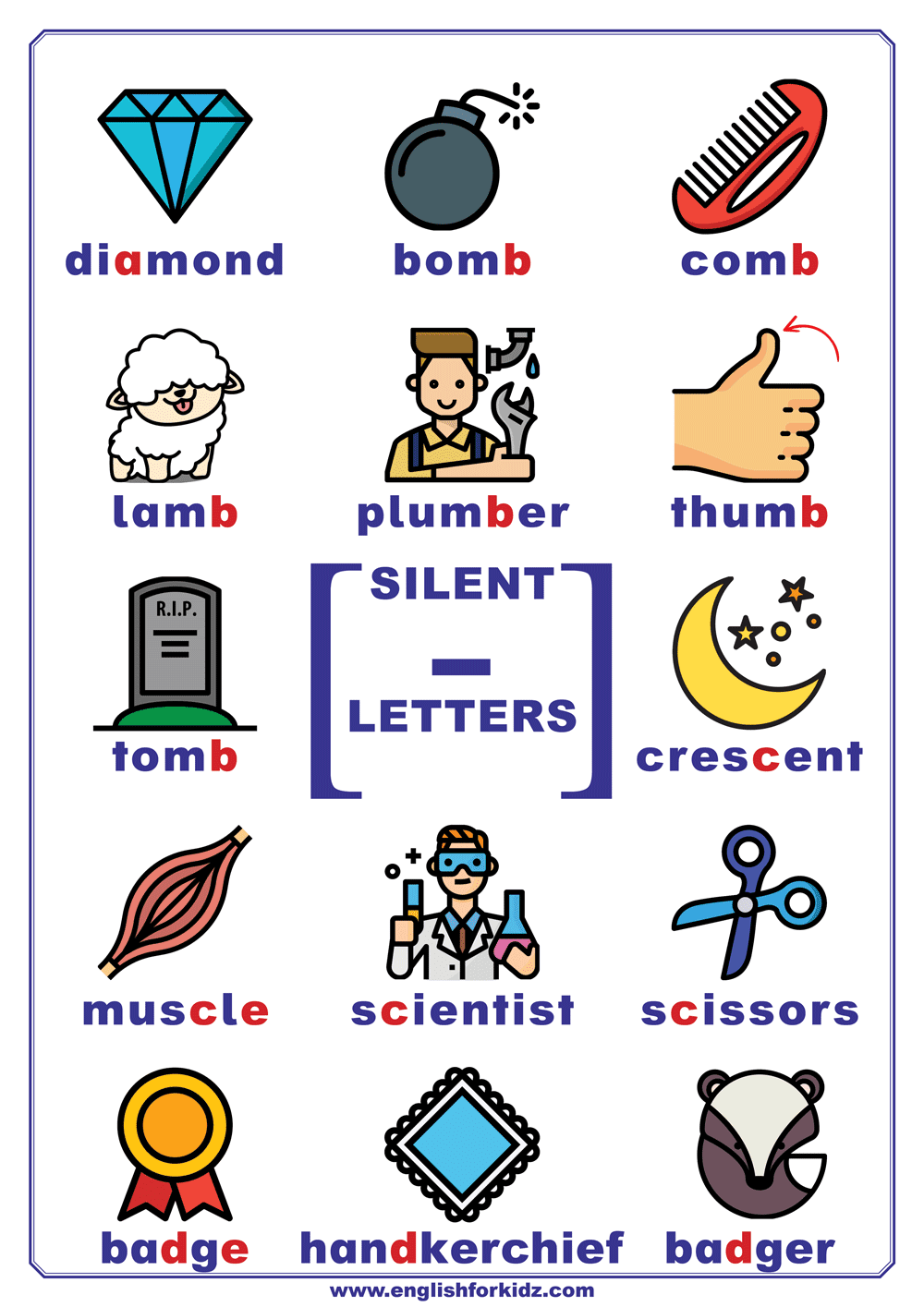 Silent Letters Free Printable 015