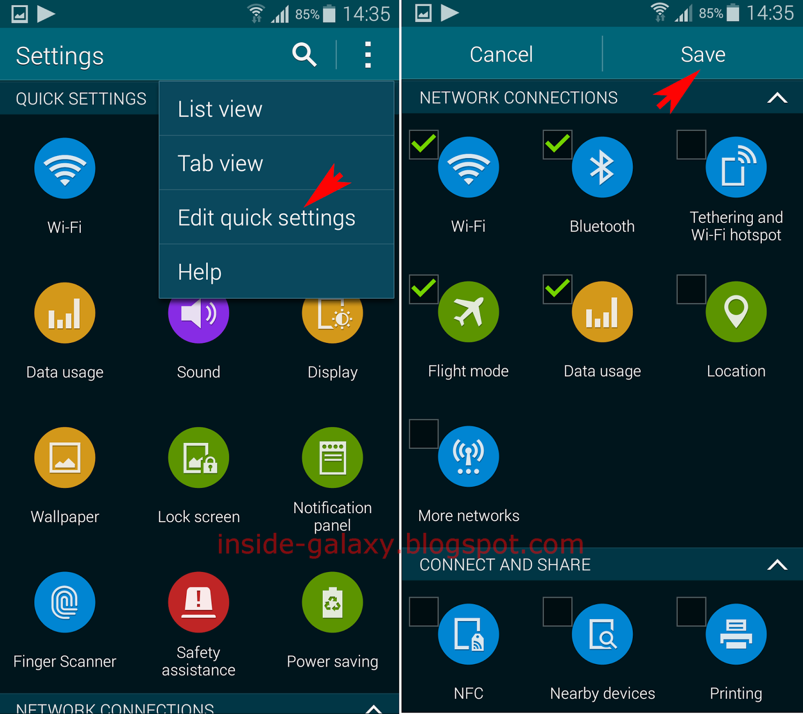 Inside Galaxy Samsung Galaxy S5 How to Change the Settings Menu View