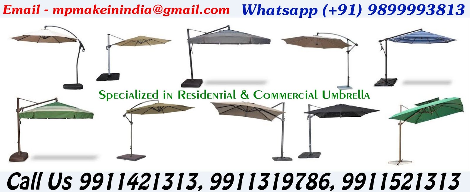 Side Pole Umbrellas Manufacturers, Contractors, Service Providers, Suppliers in Delhi, India