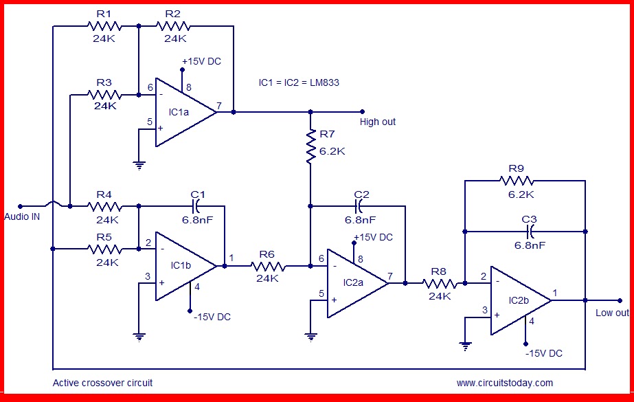 SKEMA RANGKAIAN AMPLIFIER Crossover Active Circuit