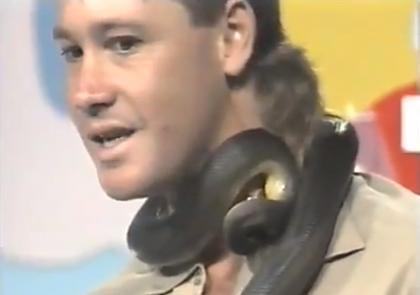 steve irwin with snake pop