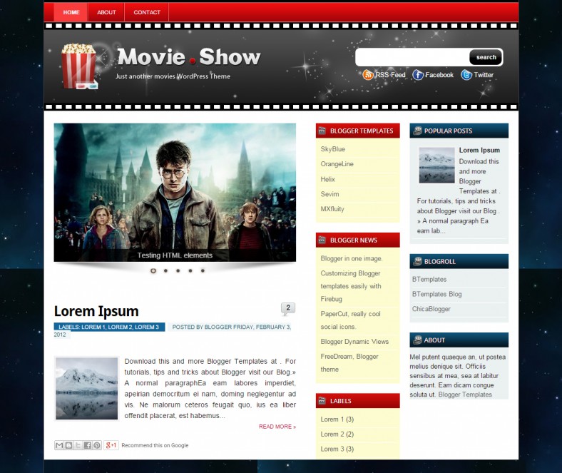 movie review blogger template