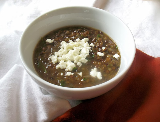 french lentil soup with goat cheese