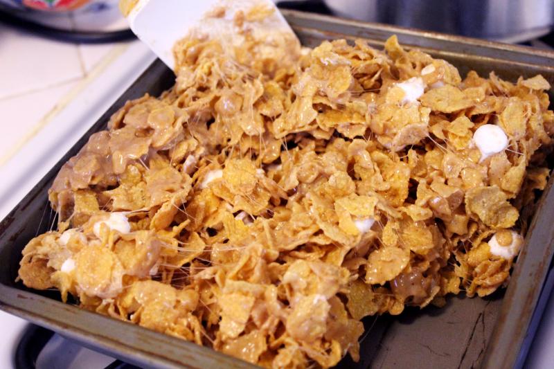 Peanut Butter Cornflake Marshmallow Bars Fresh from the...