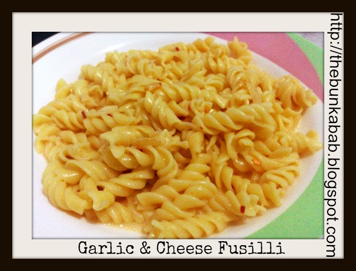 The Bun Kabab Garlic and Cheese Fusilli
