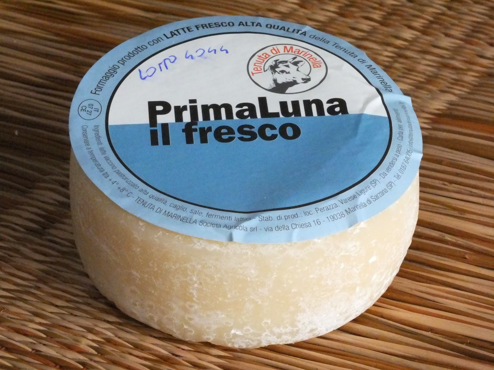 Fresh cheese from the plains of Luni.  Tenuta di Marinella