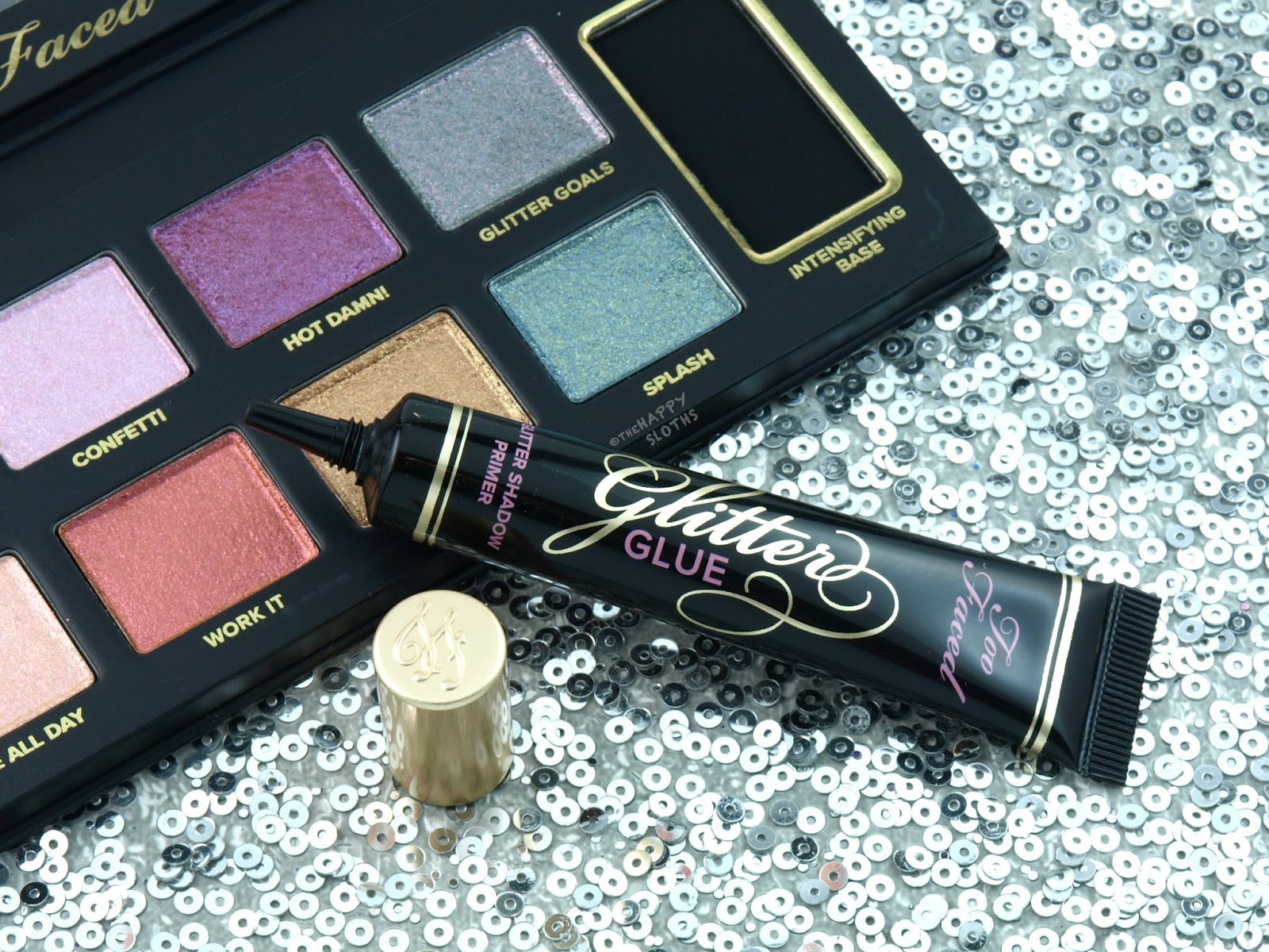 Too Faced Shadow Insurance Glitter Glue Glitter Shadow Primer: Review and Swatches