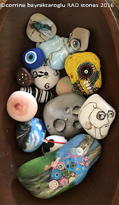 painted and decorated river rocks breast cancer support