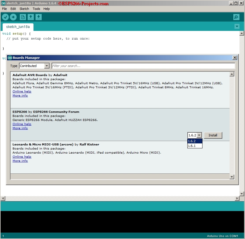 ESP8266 Arduino IDE V1 6 4 Portable Installation Guide
