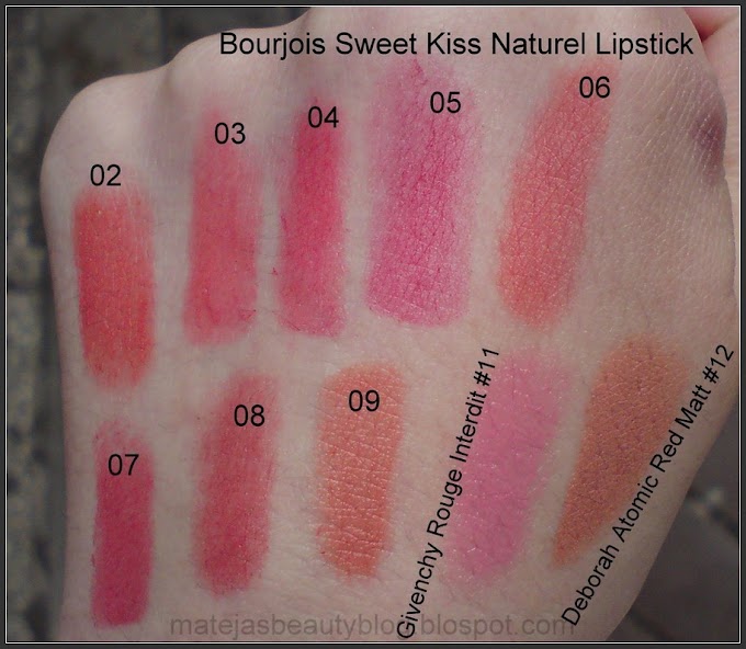 Tips Bourjois Sweet Kiss Naturel Lipstick Swatches + Some Givenchy & Deborah