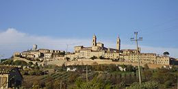 The hilltop town of Montecosaro in Marche