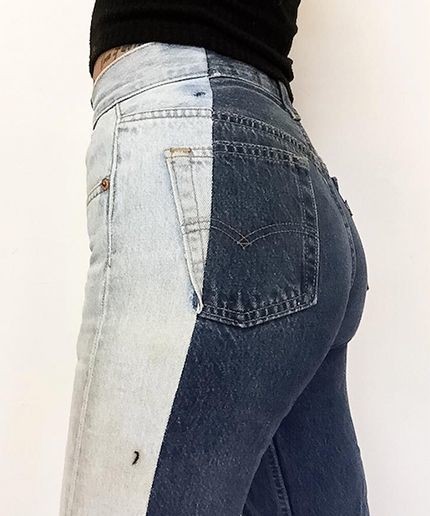 Dual Tone Patchwok Denim: