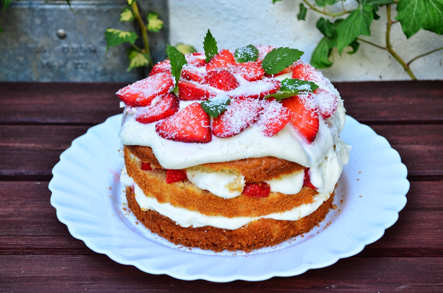 estrellacanela: Erdbeer-Kokos-Kuchen mit Buttermilch