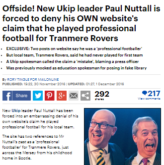 Paul Nuttall football