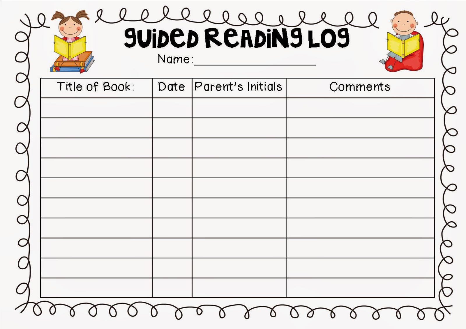 Guided+Reading+Log - Guided Reading Kindergarten