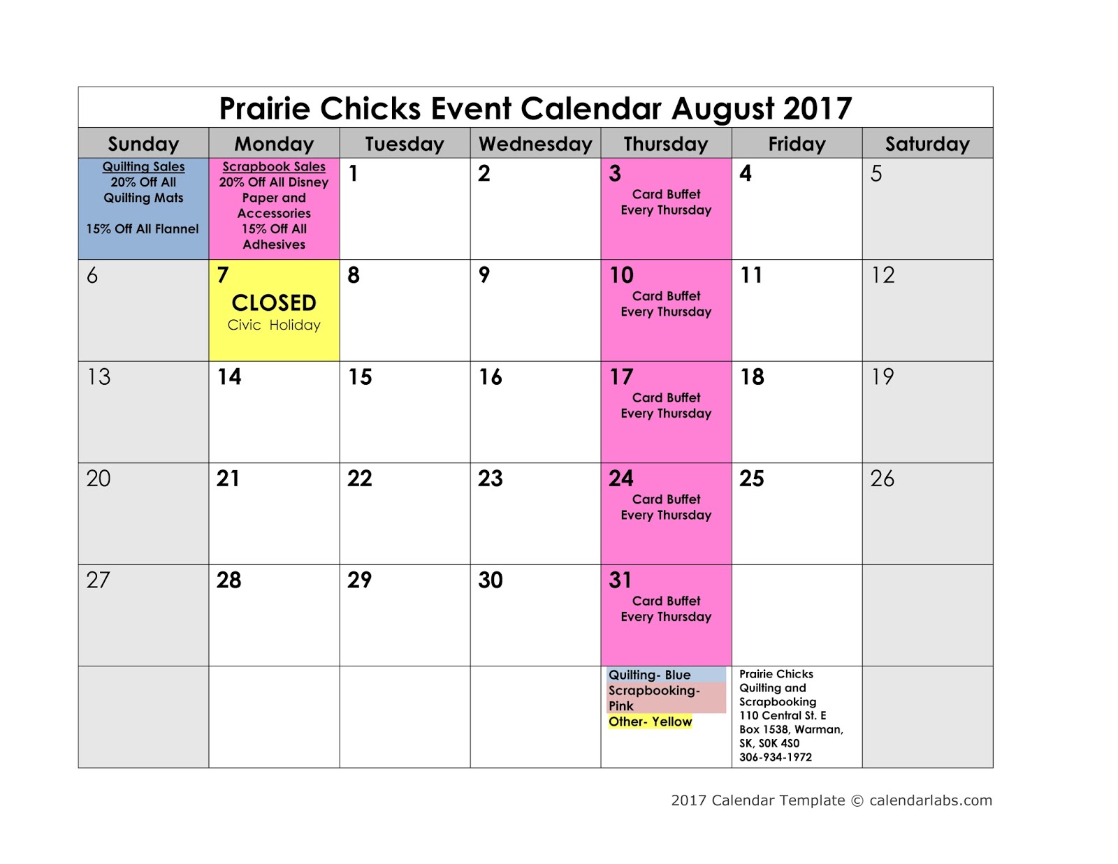 prairie-chicks-august-2017-events-calendar