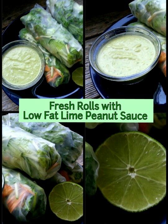 food & fabric my vegan life Fresh Rolls with Low Fat Lime Peanut Sauce