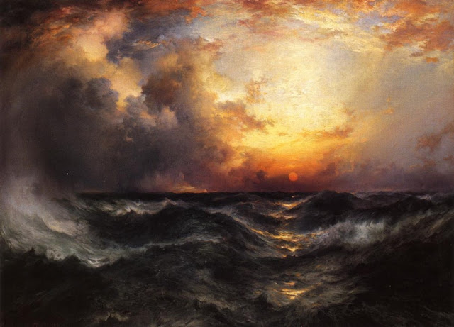 Puesta de sol en el océano – Thomas Moran Puesta de sol en el océano – Thomas Moran