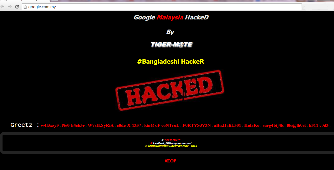 Tiger-M@Te, Google Malaysia, hacking Google Domain