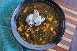 Lentil Barley Sweet Potato Soup