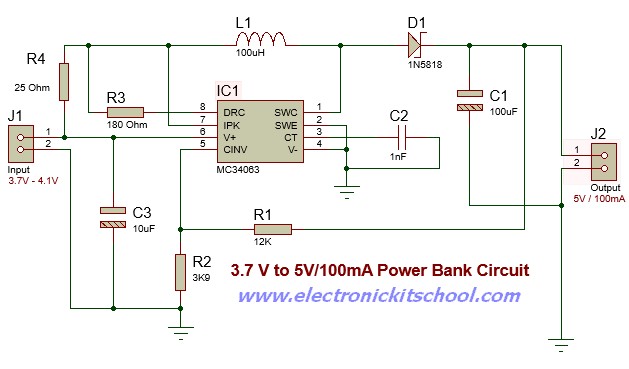 Power Bank Schematic Diagram