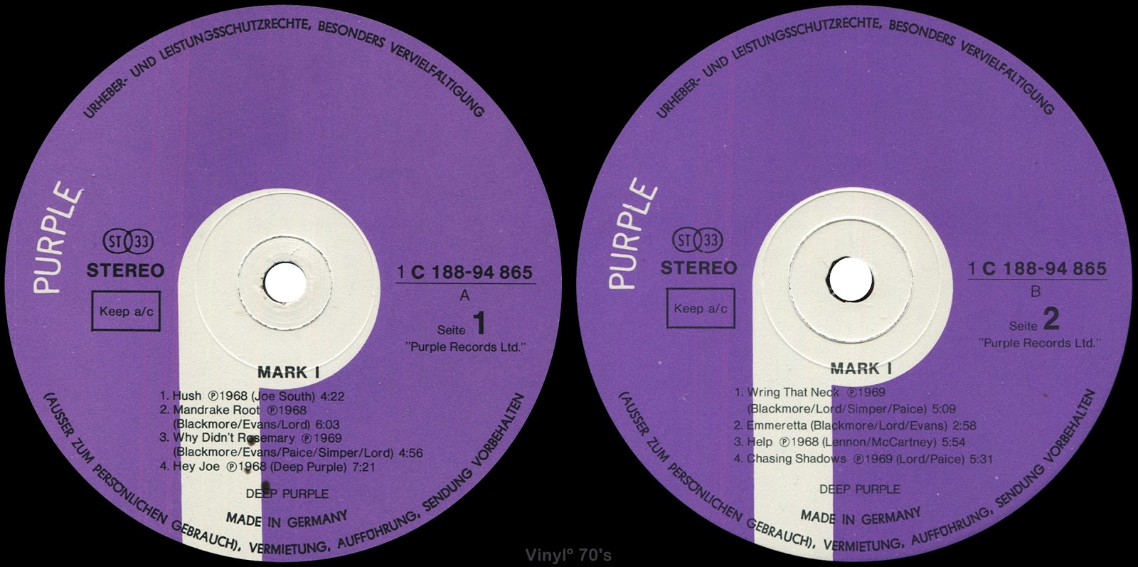 Allergi Quilt kombination 1973 Mark I & II - Deep Purple - Rockronología