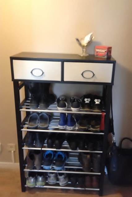 How to make Shoe Stand, Shoes rack from waste cardboard, broomstick and  brick At Home