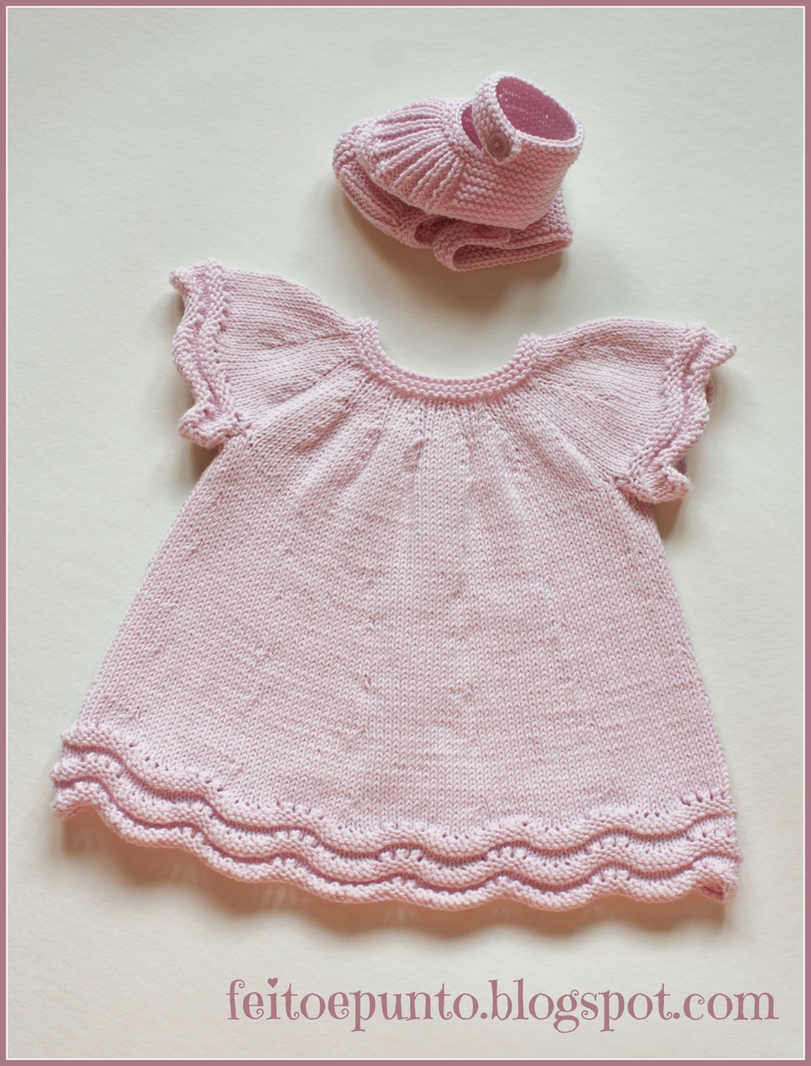 feitoepunto: Cómo se el vestido de punto en algodón rosa