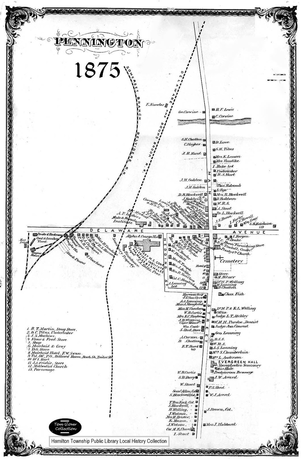 TOM GLOVER'S HAMILTON LIBRARY SCRAPBOOK LOCAL HISTORY WITH A PERSONAL TOUCH. 1875 PENNINGTON