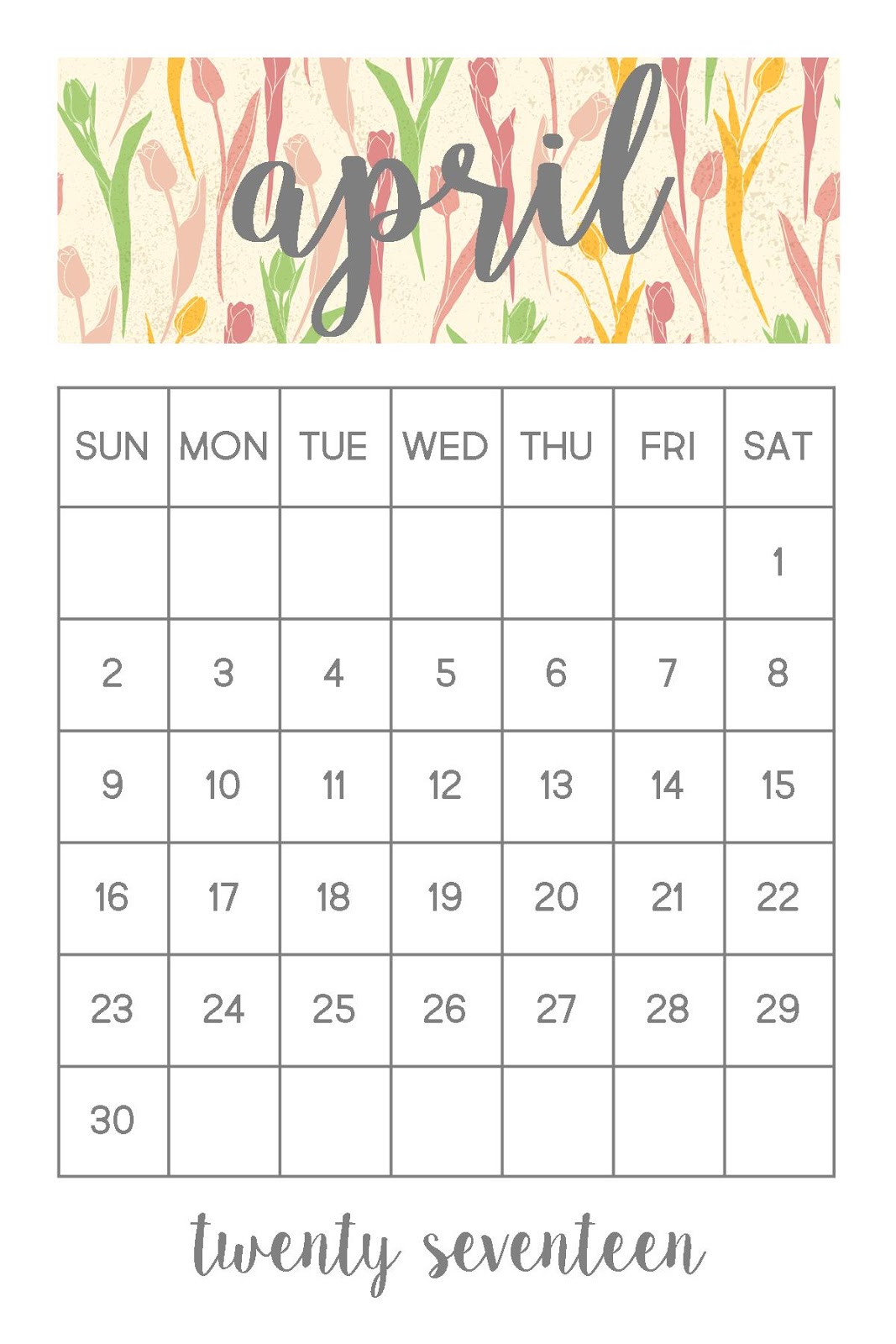 simple printable calendar