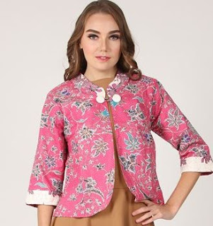 Blazer kombinasi batik remaja wanita lengan panjang Blazer kombinasi batik remaja wanita lengan panjang