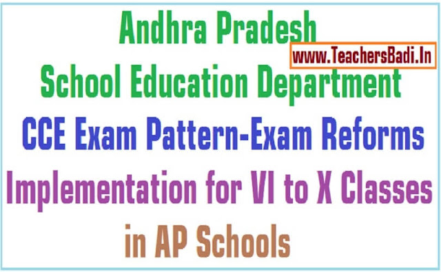 CCE Exam Pattern-Exam Reforms Implementation for VI to X Classes in AP Schools CCE Exam Pattern,Exam Reforms,AP Schools