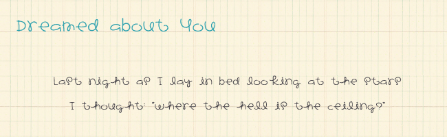 dreamed about you font