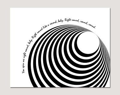 concentric circles poster with text on grey