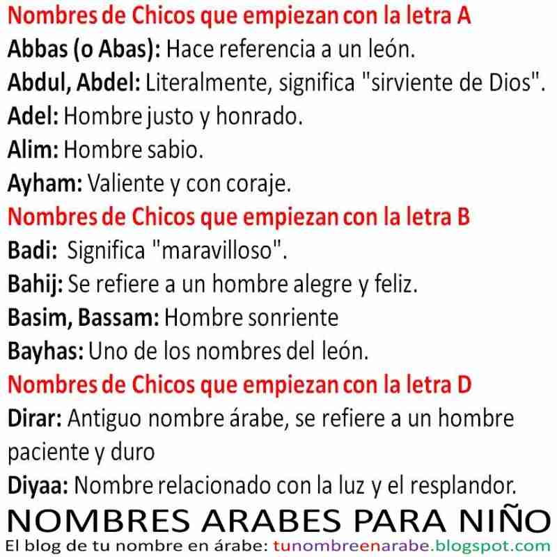 TU NOMBRE EN ÁRABE Nombres Árabes para Niños